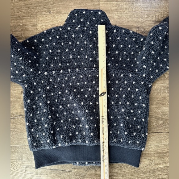 Patagonia Jacket Womens Small Snap Front Retro X Blue Polka Dot Sherpa Fleece - Picture 6 of 9